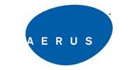 A blue circle with the word aerus on it.