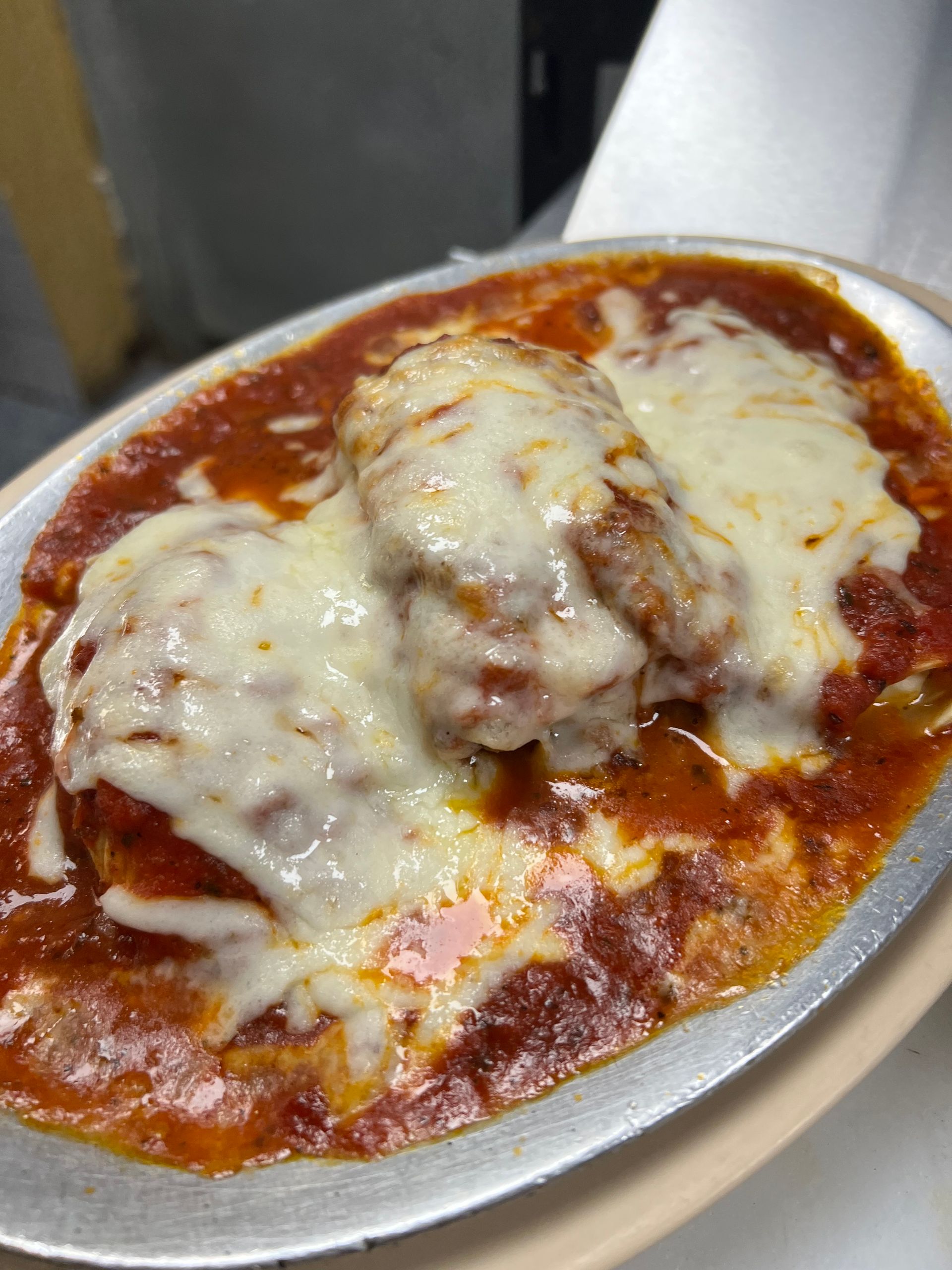 stromboli with melted cheese