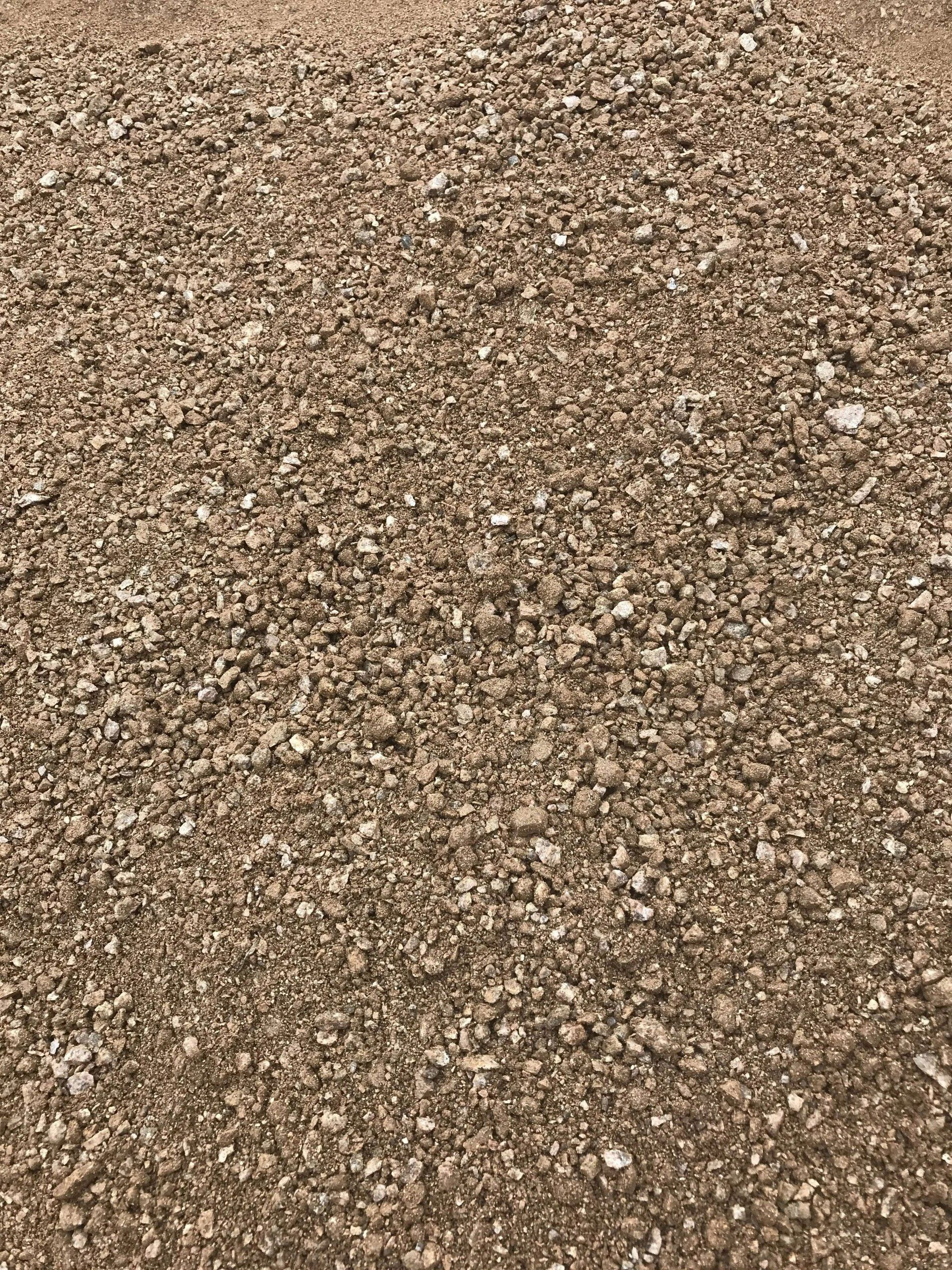 Close-up of brown gravel and small stones covering the ground