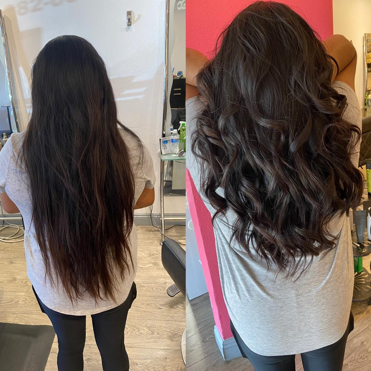 before and after Hair Styling