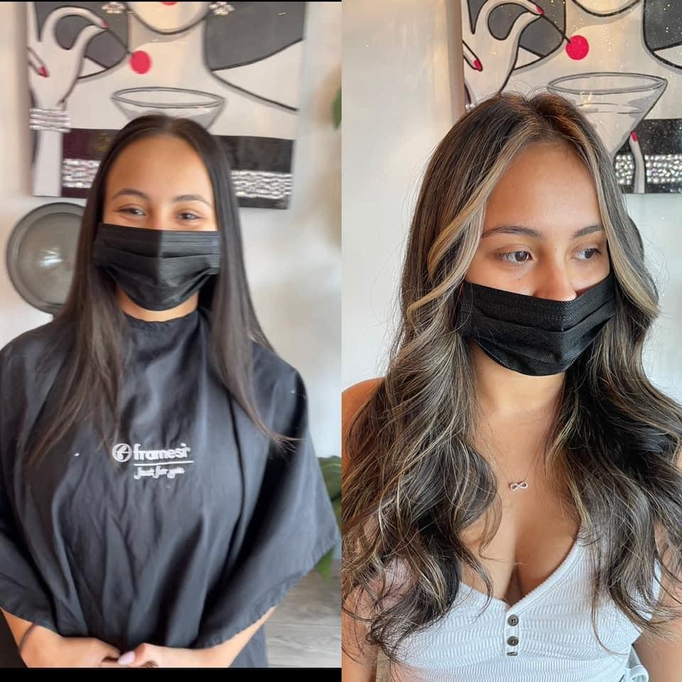 before and after Hair Styling
