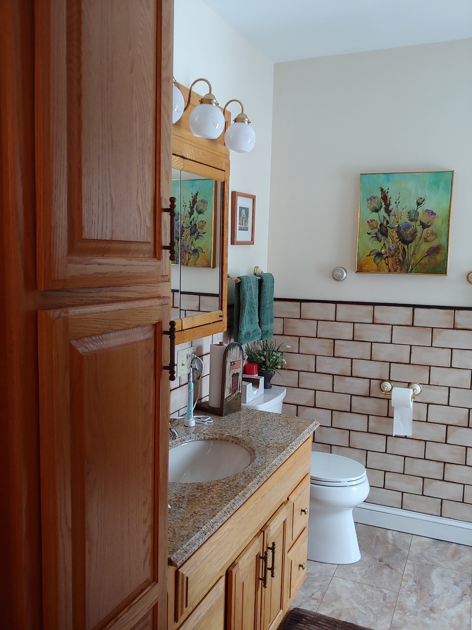 Bathroom sink and toilet bowl