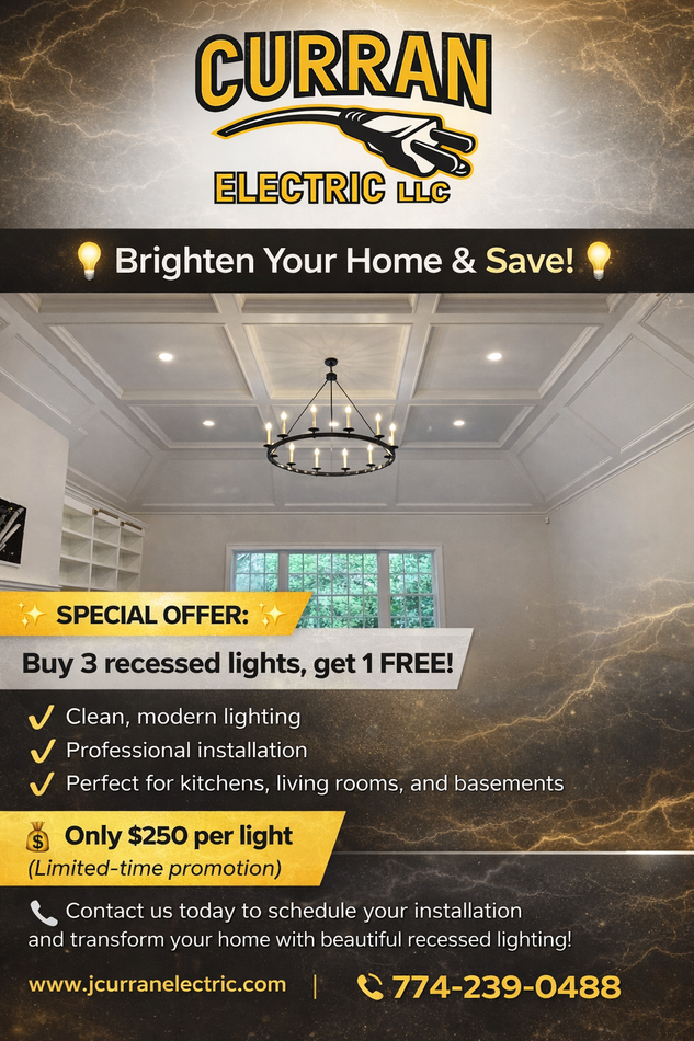 A flyer for Curran Electric advertising a 