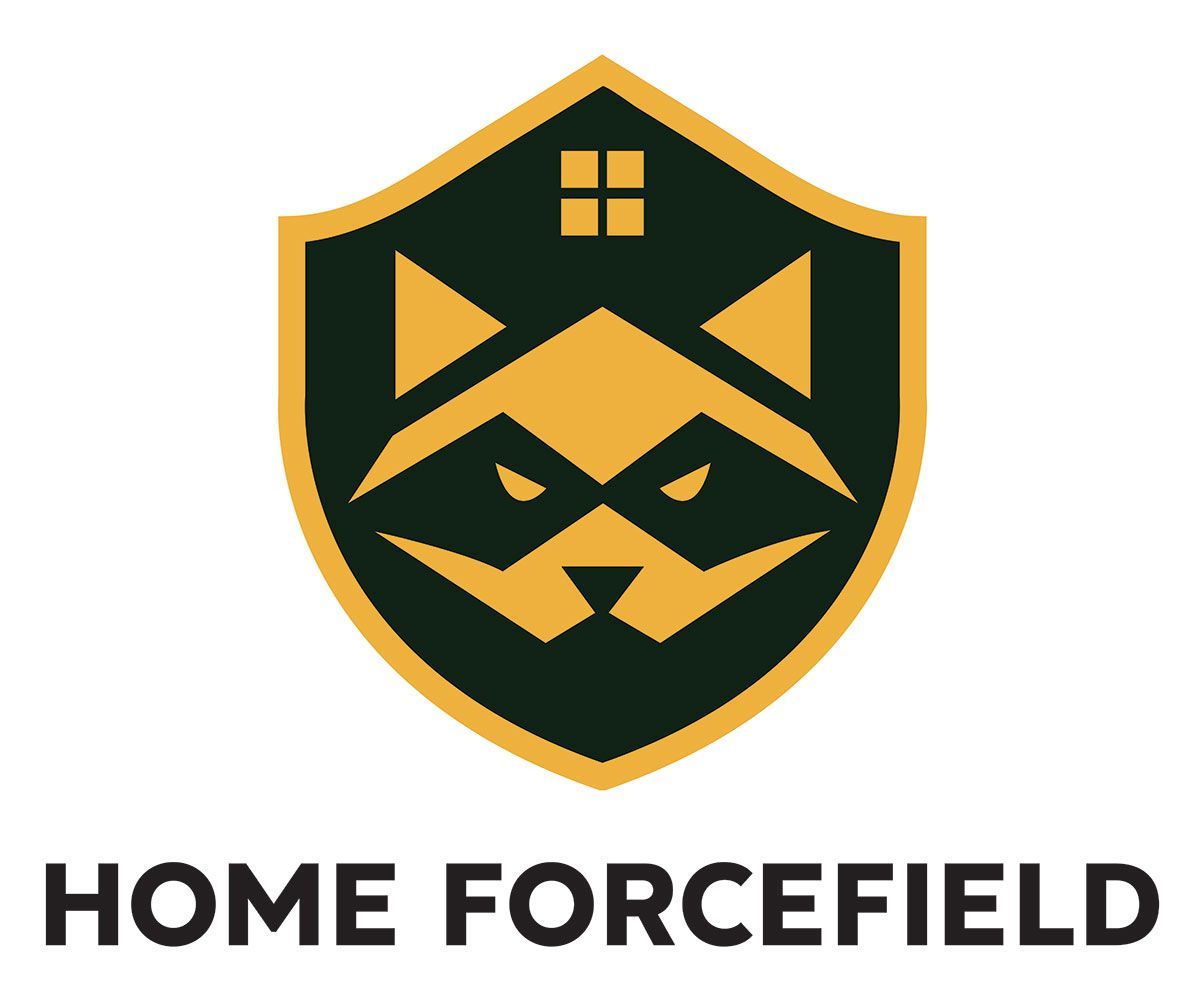Gold and black shield logo with a house icon and the text “HOME FORCEFIELD” below.