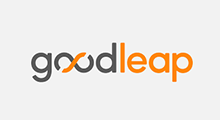 The GoodLeap logo with dark gray text and an orange infinity symbol connecting the two 'o's.