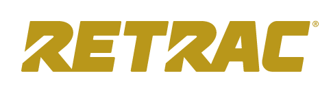 A black and white logo for retract on a white background.