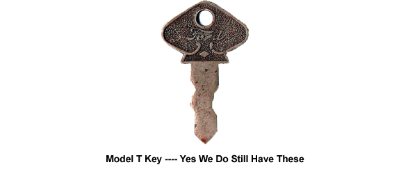 A model t key is shown on a white background