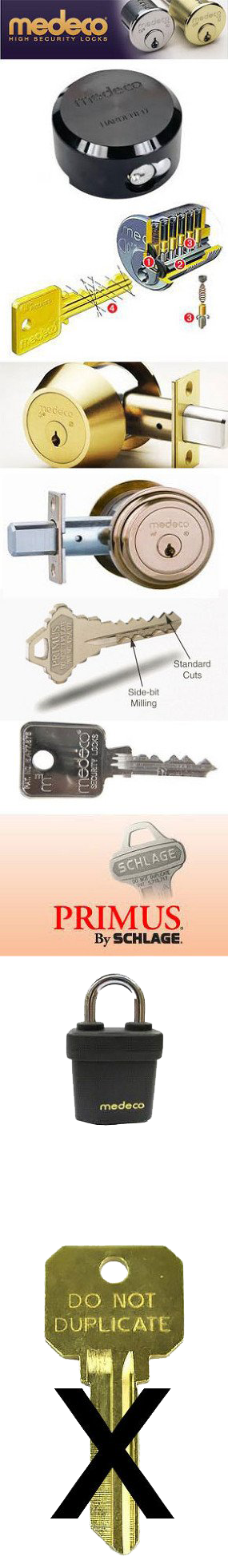 A collage of different types of keys and locks