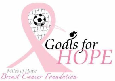 A logo for the miles of hope breast cancer foundation