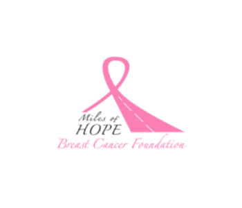 A logo for miles of hope breast cancer foundation