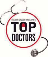A logo for top doctors with a stethoscope around it.