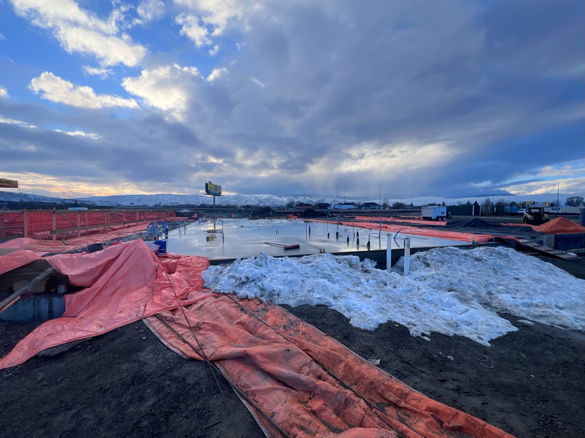 A new construction site with new plumbing