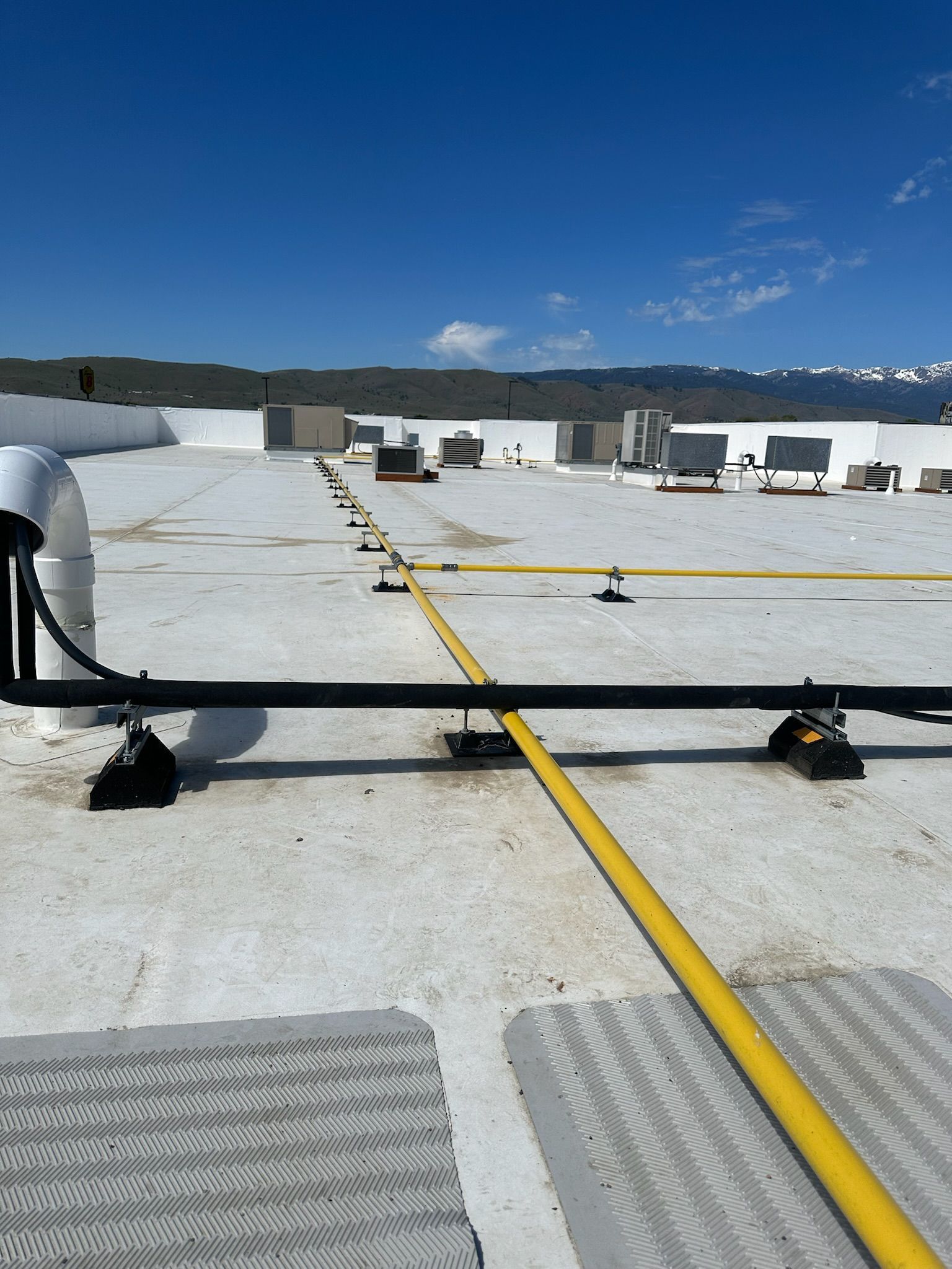 Rooftop plumbing pipes