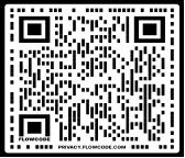 Black-and-white QR code with privacy.floccode.com printed below.