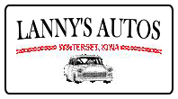 Lanny&rsquo;s Autos logo with a red banner and a black car illustration on a white background