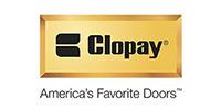 Clopay logo on a gold plaque with the tagline “America’s Favorite Doors”