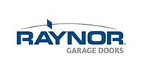 Raynor Garage Doors logo in blue and gray