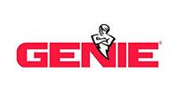 Genie logo in red text with a small black-and-white genie figure above the letters