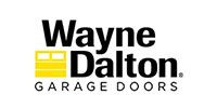Wayne Dalton garage doors logo in black and yellow on a white background