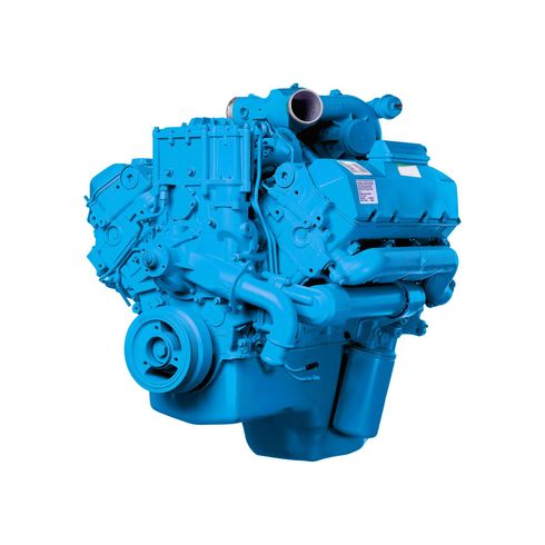 Blue industrial engine isolated on a white background