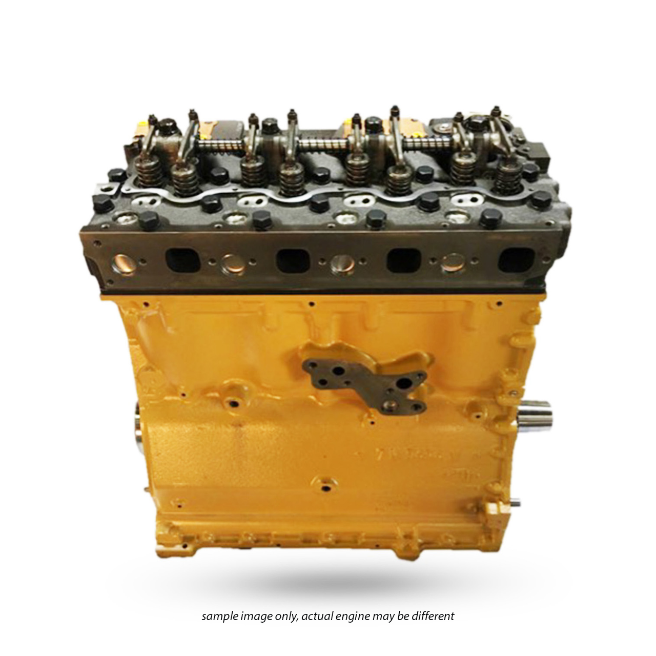 Metal engine cylinder head with multiple valve openings and bolt holes on a light background