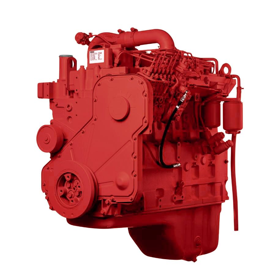 Metal engine cylinder head with multiple valve openings and bolt holes on a light background