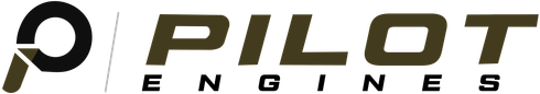 PILOT ENGINES logo in bold metallic letters on a light background