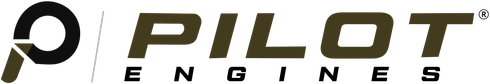 PILOT ENGINES logo in bold metallic letters on a light background