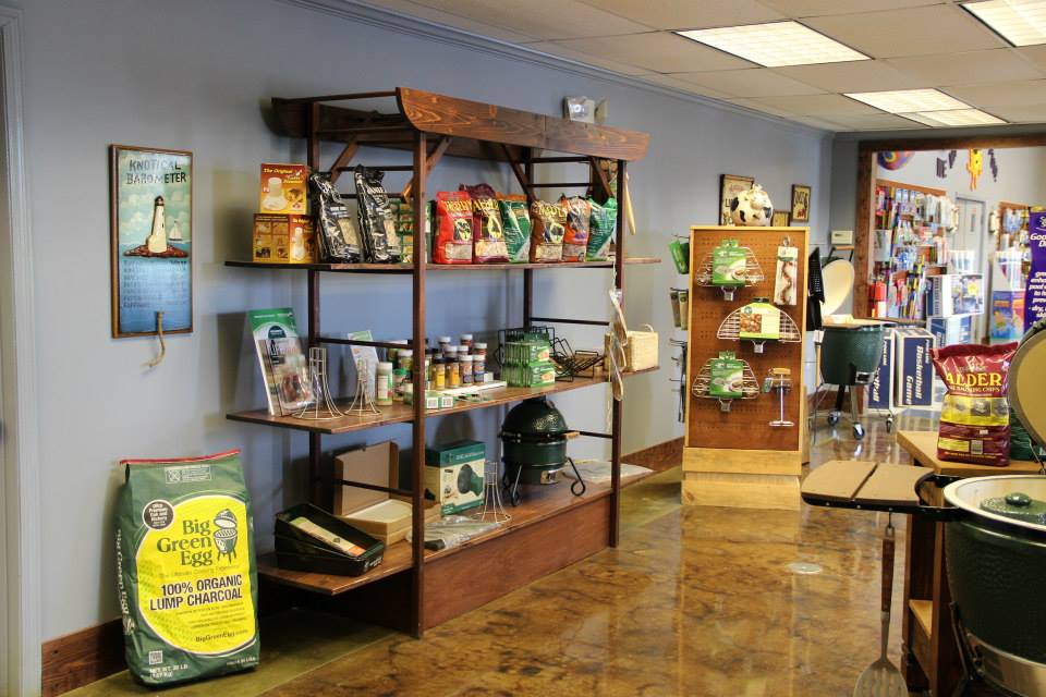 Inside the store with pool related products