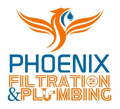 Phoenix Filtration & Plumbing logo with orange phoenix and blue text