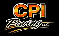 CPI Paving LLC logo: orange and white text on a black background; "CPI" above "Paving" with gold accents.