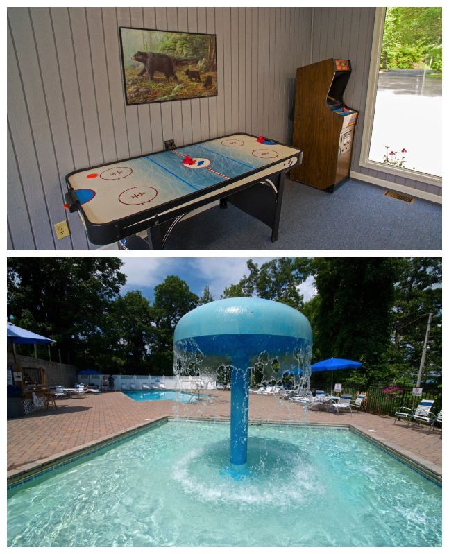 Upper Alpine Clubhouse game room and swimming pool