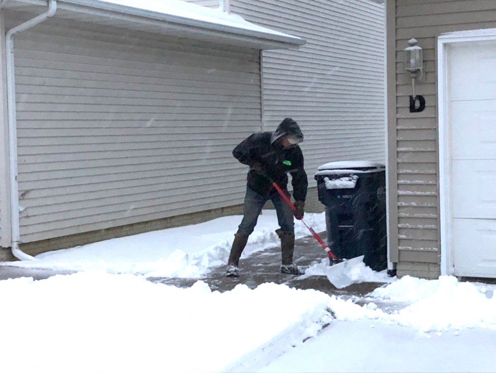 Shoveling snow