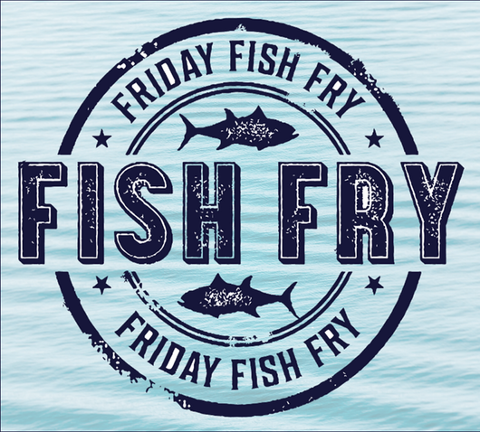 A logo for a restaurant called friday fish fry