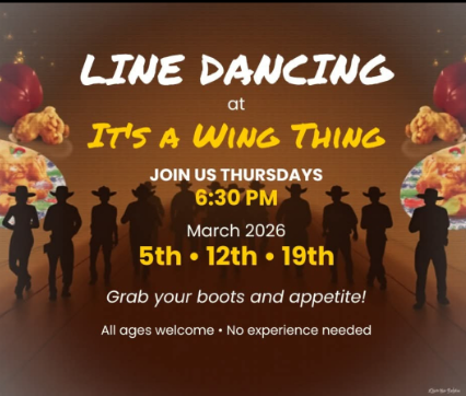 Event flyer for line dancing at 