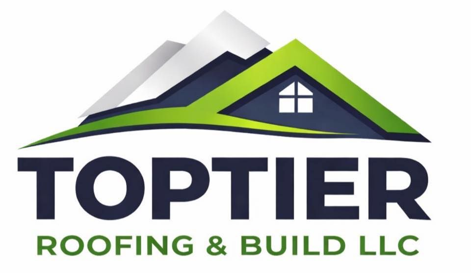 "TOPTIER ROOFING" in bold, black font.