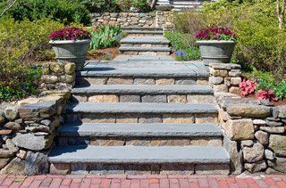 Stone stair landscaping