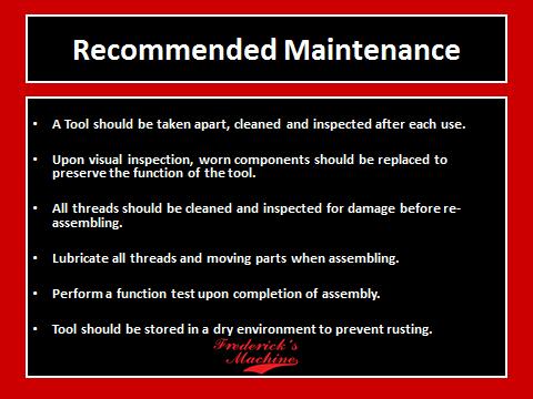 Recommended Maintenance