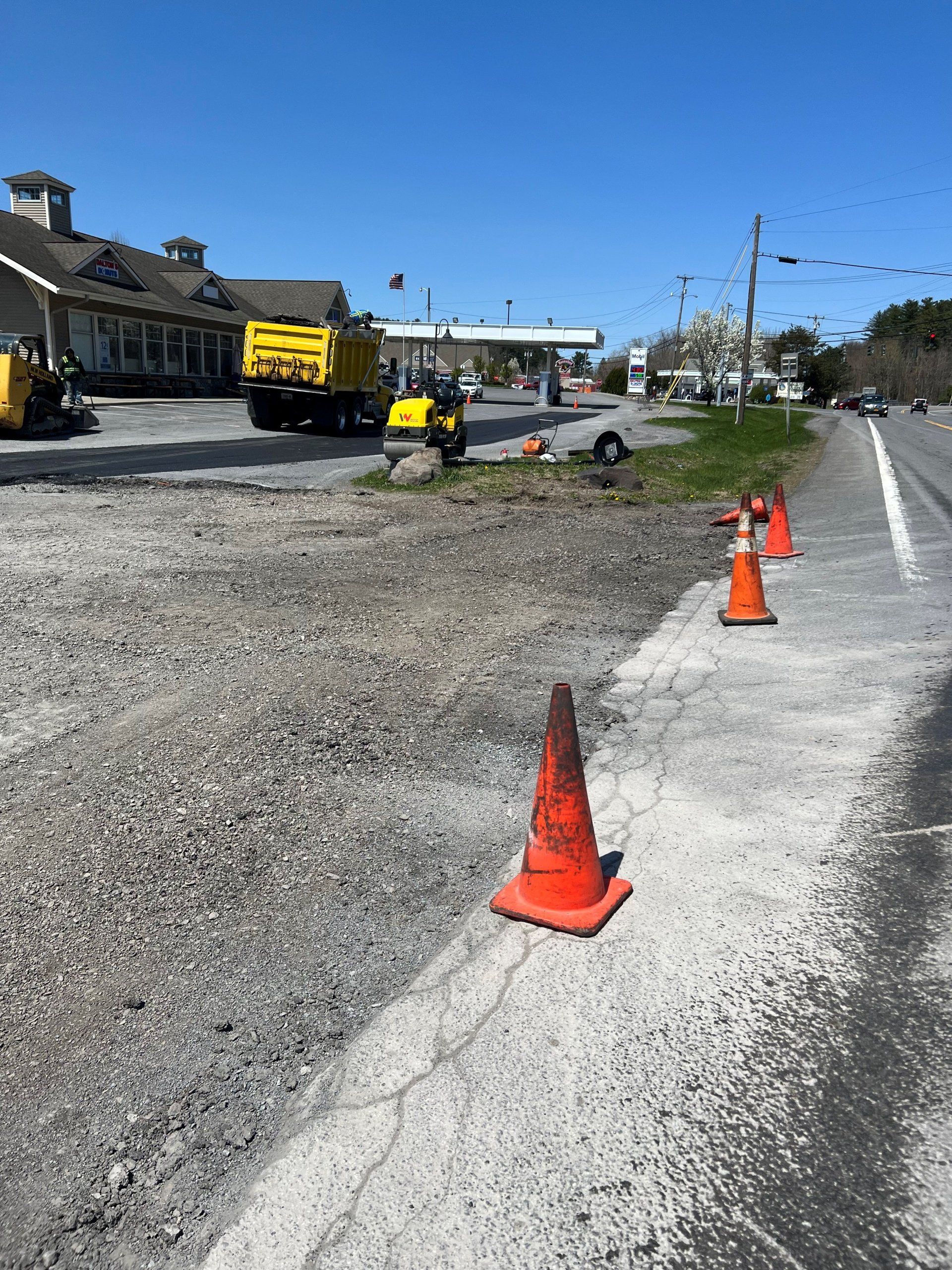 road with traffic cones