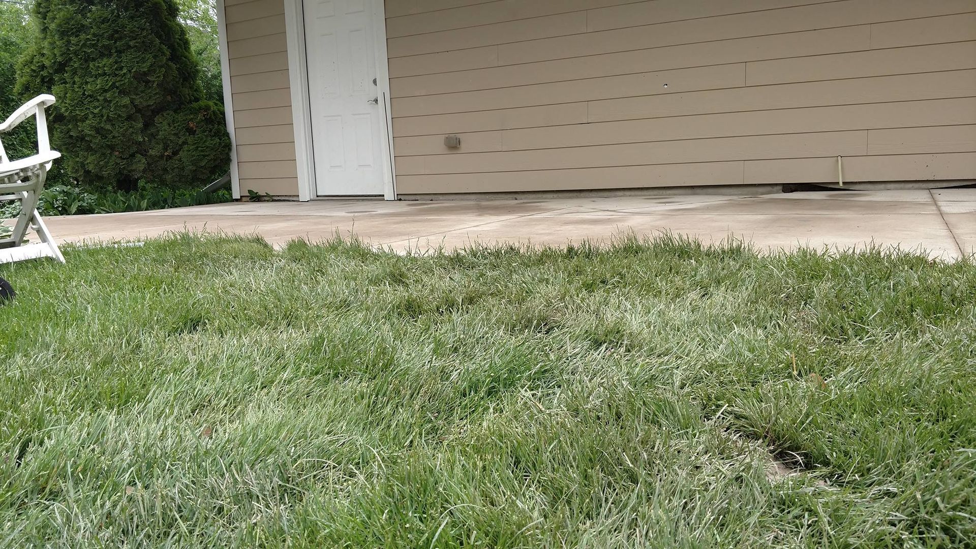 A lush green lawn in front of a house - after