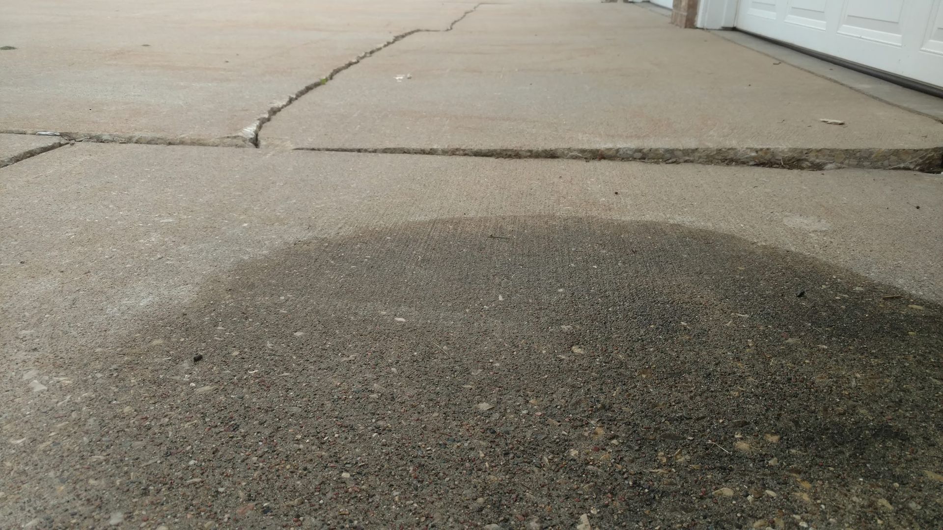 A close-up of a concrete floor - before