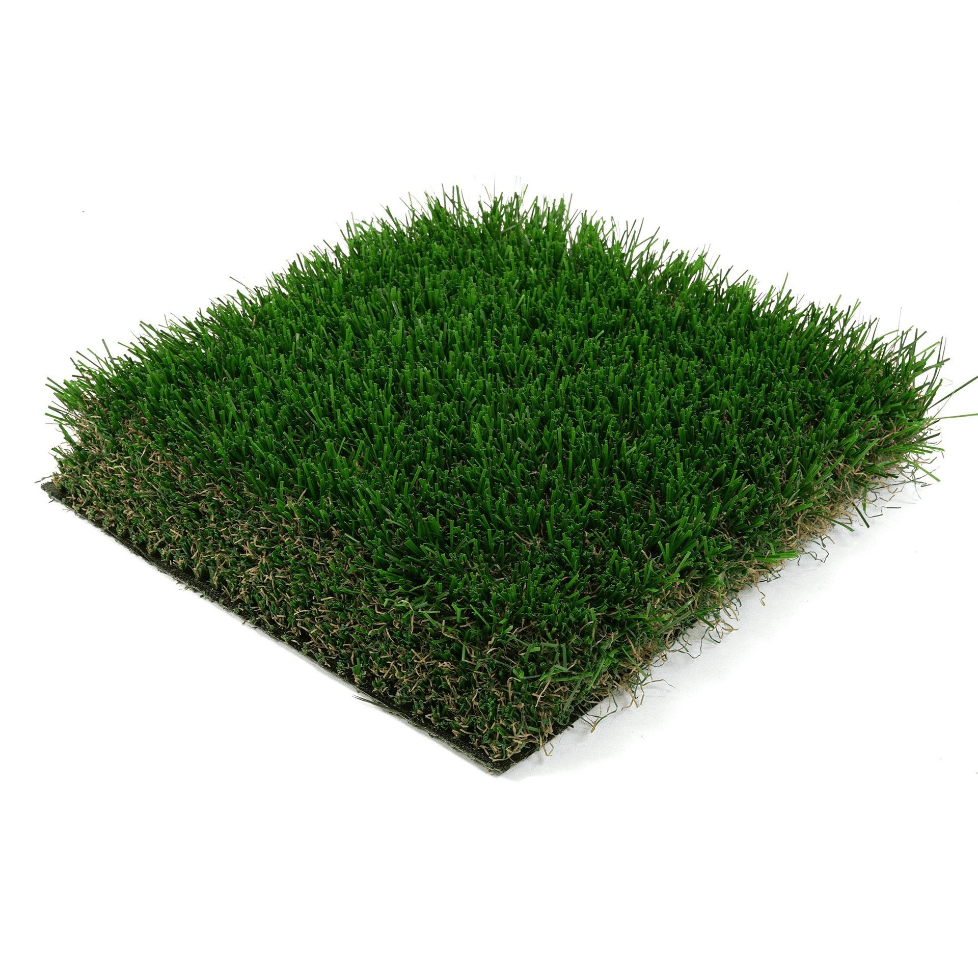 A square of green grass on a white background