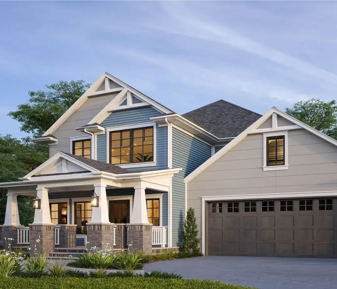 House with a large garage.