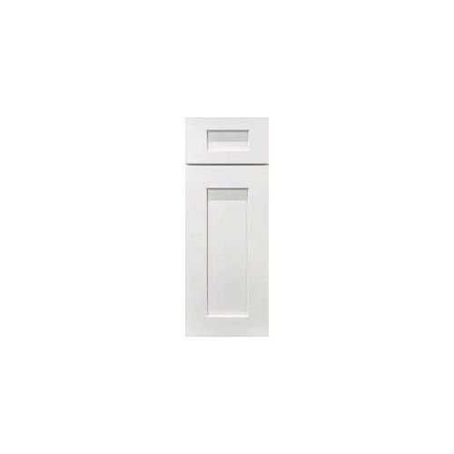 A white cabinet door with a drawer on a white background.