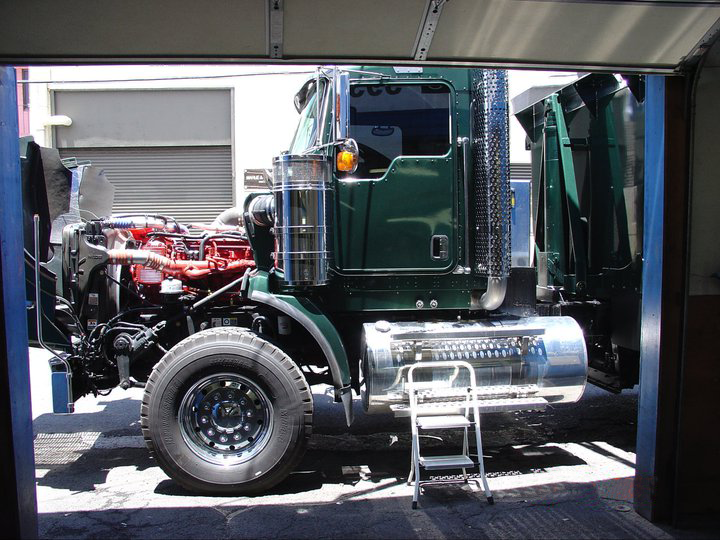 A truck with the tinted glass
