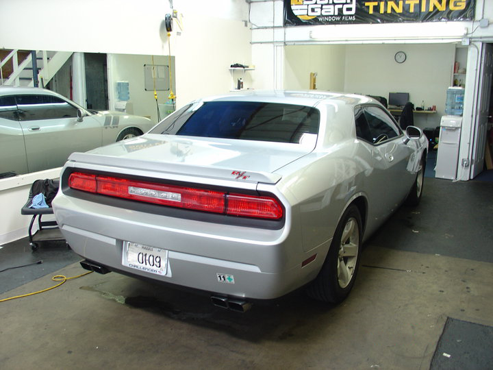 A car with the tinted glass