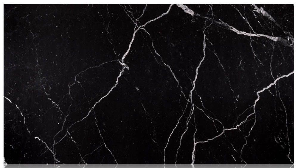 Black marble slab with white veining.
