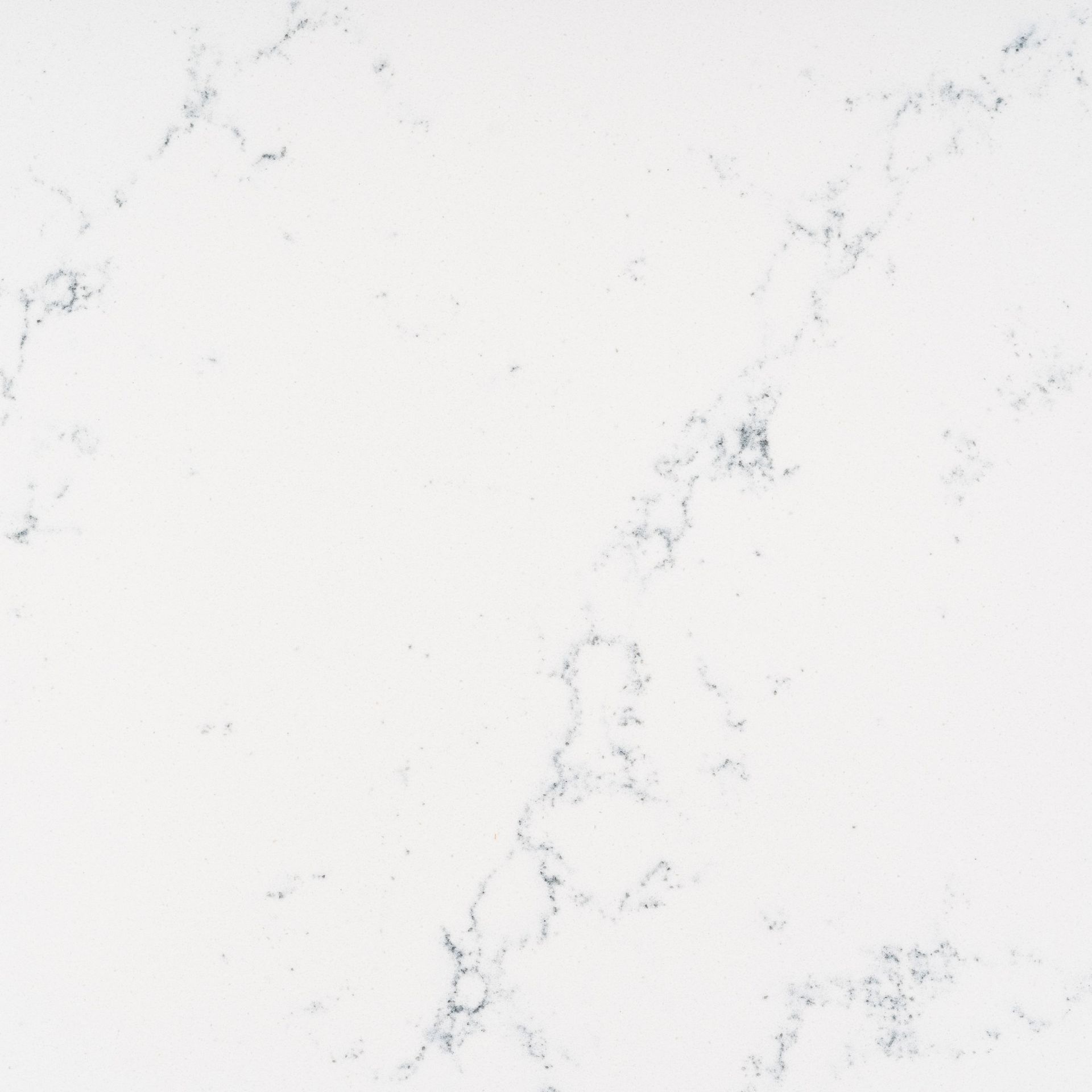 White marble countertop with dark gray veining.