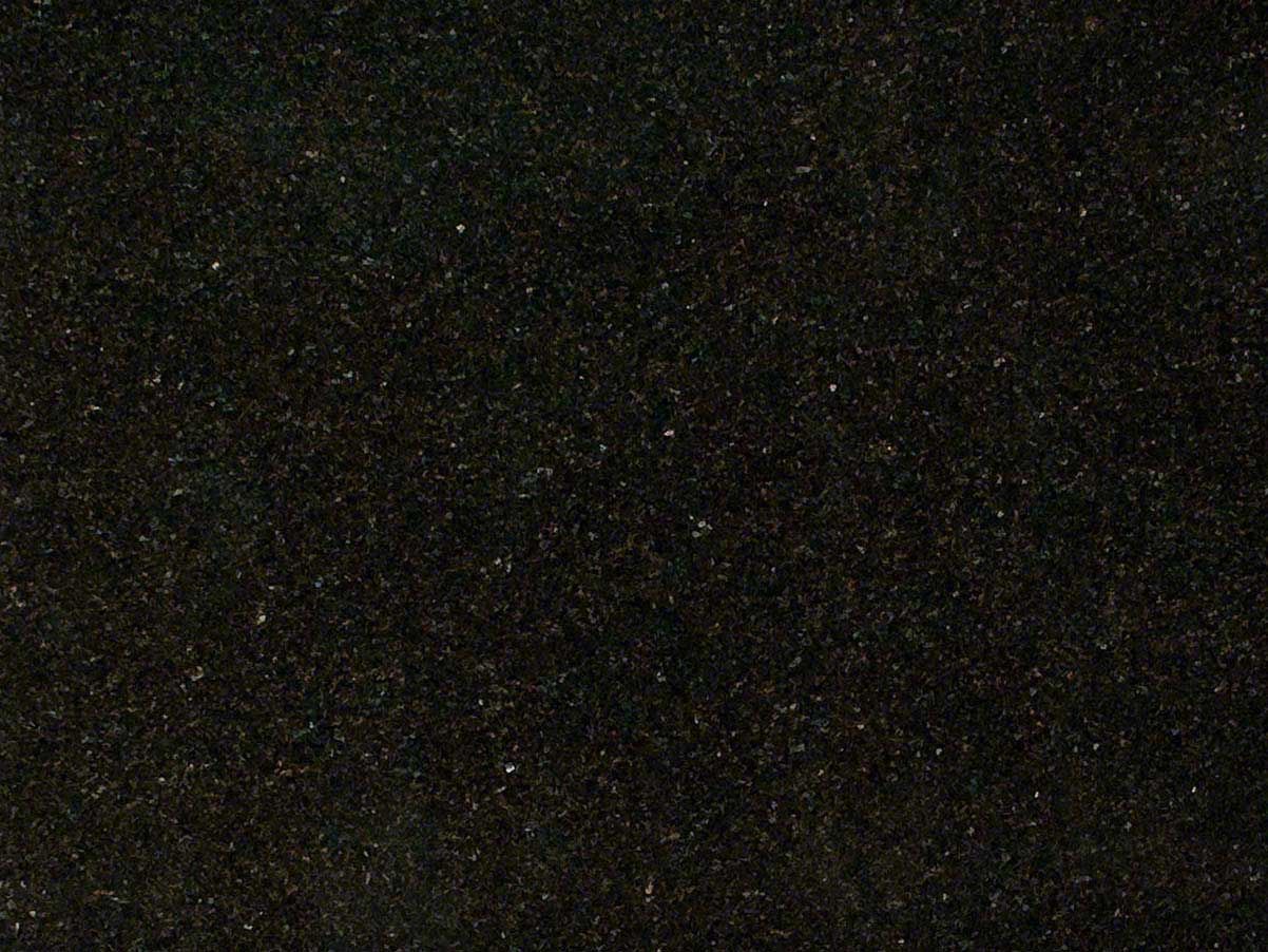 Close-up view of black granite, showing speckled texture.