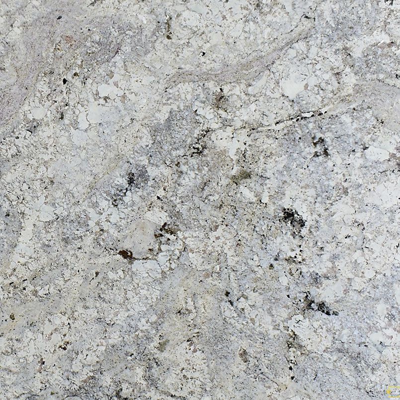 Granite countertop with white, gray, and black speckled patterns.